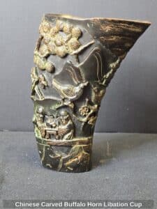 Chinese-Carved-Buffalo-Horn-Libation-Cup