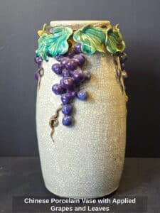 Chinese-Porcelain-Vase-with-Applied-Grapes-and-Leaves