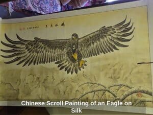 Chinese-Scroll-Painting-of-an-Eagle-on-Silk