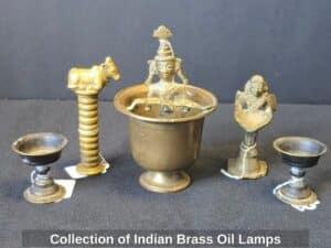 Collection-of-Indian-Brass-Oil-Lamps