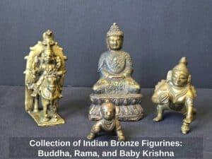 Collection-of-Indian-Bronze-Figurines-Buddha-Rama-and-Baby-Krishna