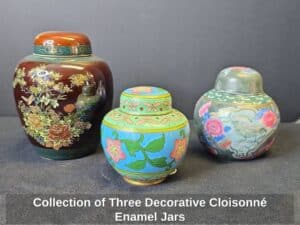 Collection-of-Three-Decorative-Cloisonn-Enamel-Jars