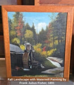 Fall-Landscape-with-Watermill-Painting-by-Frank-Julius-Fisher