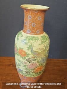 Japanese-Satsuma-Vase-with-Peacocks-and-Floral-Motifs