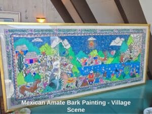 Mexican-Amate-Bark-Painting-Village-Scene