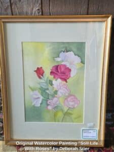 Original-Watercolor-Painting-Still-Life-With-Roses-by-Deborah-Stier