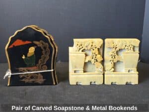 Pair-of-Carved-Soapstone-Metal-Bookends