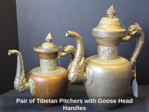 Pair-of-Tibetan-Pitchers-with-Goose-Head-Handles