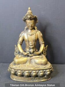 Tibetan-Gilt-Bronze-Amitayus-Statue