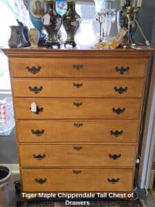 Tiger-Maple-Chippendale-Tall-Chest-of-Drawers