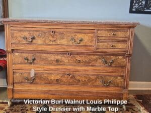 Victorian-Burl-Walnut-Louis-Philippe-Style-Dresser-with-Marble-Top
