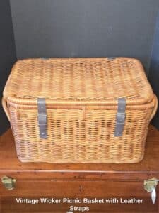 Vintage-Wicker-Picnic-Basket-with-Leather-Straps
