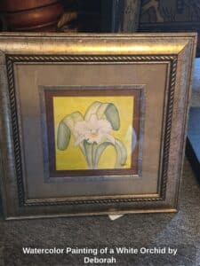 Watercolor-Painting-of-a-White-Orchid-by-Deborah