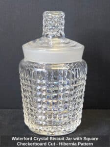 Waterford-Crystal-Biscuit-Jar-with-Square-Checkerboard-Cut-Hibernia-Pattern