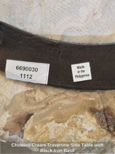 Chiseled-Cream-Travertine-Side-Table-with-Black-Iron-Base-second-image