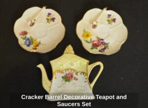 Cracker-Barrel-Decorative-Teapot-and-Saucers-Set