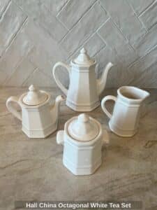 Hall-China-Octagonal-White-Tea-Set
