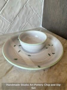 Handmade-Studio-Art-Pottery-Chip-and-Dip-Set