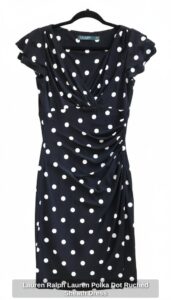 Lauren-Ralph-Lauren-Polka-Dot-Ruched-Sheath-Dress