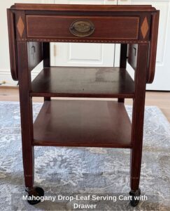 Mahogany-Drop-Leaf-Serving-Cart-with-Drawer