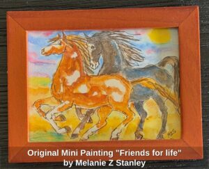 Original-Mini-Painting-Friends-for-life-by-Melanie-Z-Stanley