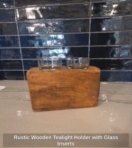 Rustic-Wooden-Tealight-Holder-with-Glass-Inserts-1