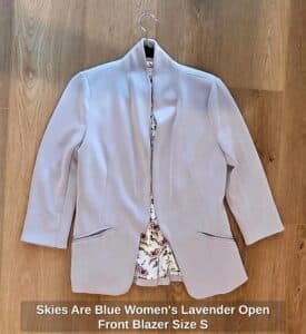 Skies-Are-Blue-Womens-Lavender-Open-Front-Blazer-Size-S