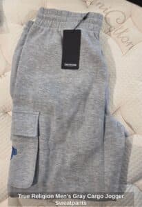 True-Religion-Mens-Gray-Cargo-Jogger-Sweatpants