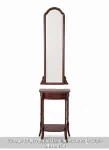 Vintage-Cherry-Wood-Demilune-Console-Table-with-Mirror