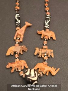 African-Carved-Wood-Safari-Animal-Necklace-second-image