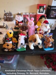 Animated-Christmas-Plush-Toys-Collection-including-Snoopy-St.-Bernard-Reindeer-and-A-Christmas-Story-characters