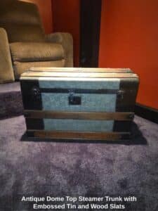 Antique-Dome-Top-Steamer-Trunk-with-Embossed-Tin-and-Wood-Slats
