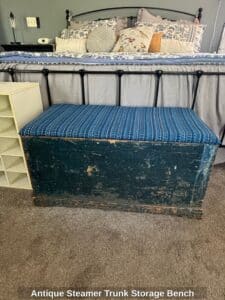 Antique-Steamer-Trunk-Storage-Bench