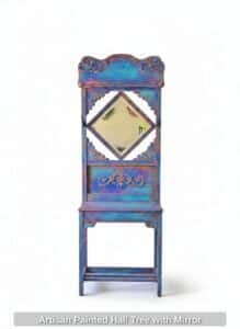 Artisan-Painted-Hall-Tree-with-Mirror