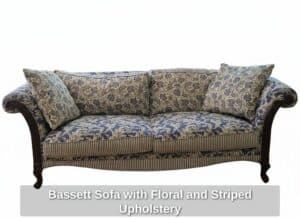 Bassett-Sofa-with-Floral-and-Striped-Upholstery