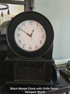 Black-Mantel-Clock-with-Grille-Detail-Newgate-World
