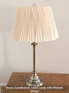 Brass-Candlestick-Table-Lamp-with-Pleated-Shade
