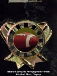 Braylon-Edwards-Autographed-Framed-Football-Photo-Display-third-image