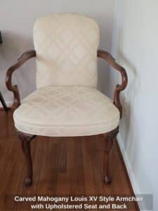 Carved-Mahogany-Louis-XV-Style-Armchair-with-Upholstered-Seat-and-Back