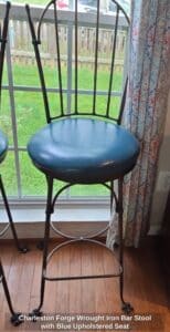 Charleston-Forge-Wrought-Iron-Bar-Stool-with-Blue-Upholstered-Seat