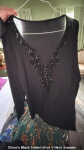 Chicos-Black-Embellished-V-Neck-Sweater