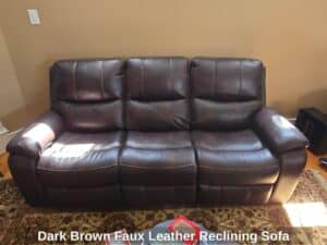 Dark-Brown-Faux-Leather-Reclining-Sofa