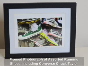 Framed-Photograph-of-Assorted-Running-Shoes-including-Converse-Chuck-Taylor