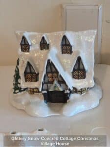 Glittery-Snow-Covered-Cottage-Christmas-Village-House