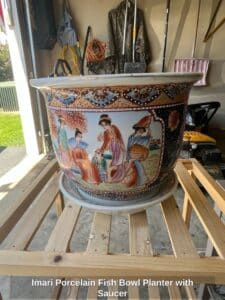 Imari-Porcelain-Fish-Bowl-Planter-with-Saucer