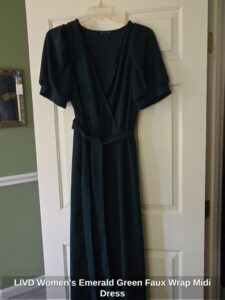 LIVD-Womens-Emerald-Green-Faux-Wrap-Midi-Dress