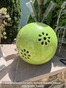 Large-Glazed-Ceramic-Sphere-Garden-Decor-with-Bottle-Topper