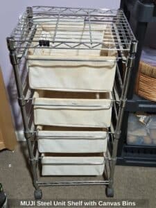 MUJI-Steel-Unit-Shelf-with-Canvas-Bins