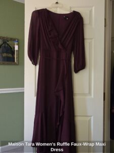 Maison-Tara-Womens-Ruffle-Faux-Wrap-Maxi-Dress