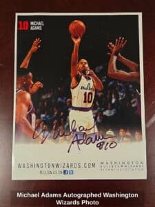 Michael-Adams-Autographed-Washington-Wizards-Photo